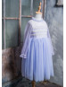 Pearl Embellished Soft Yarn Flower Girl Dress